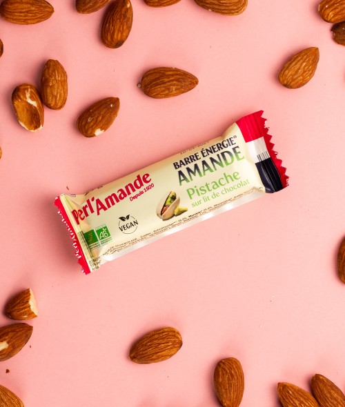 Energy Bar Almond Paste Pistachio Chocolate I Perl'Amande