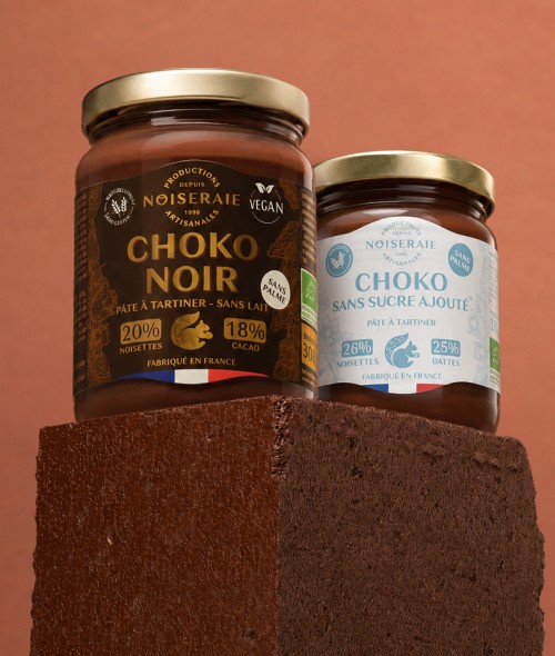 Lot pâte à tartiner Choco Noir & Sans Sucre I Noiseraie