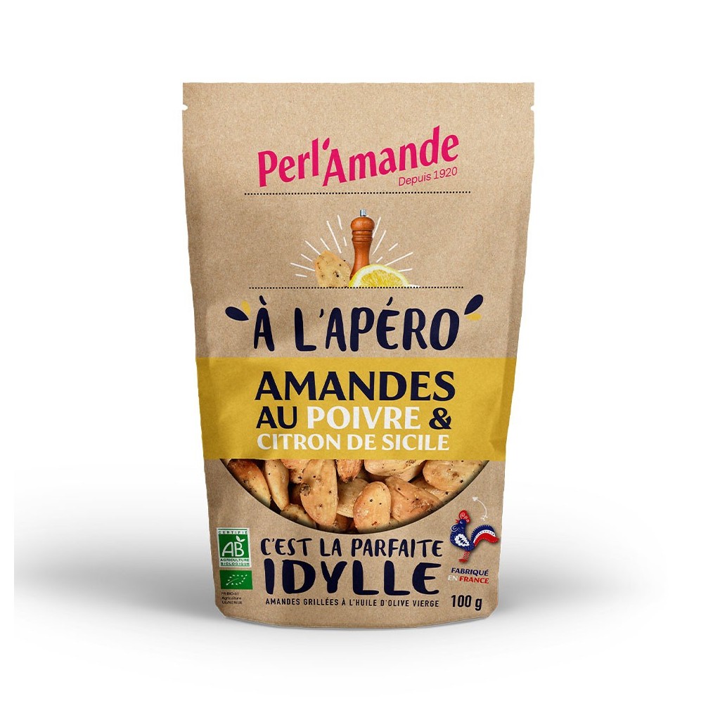 Apéro Amandes Citron Poivre Bio | Perl'Amande