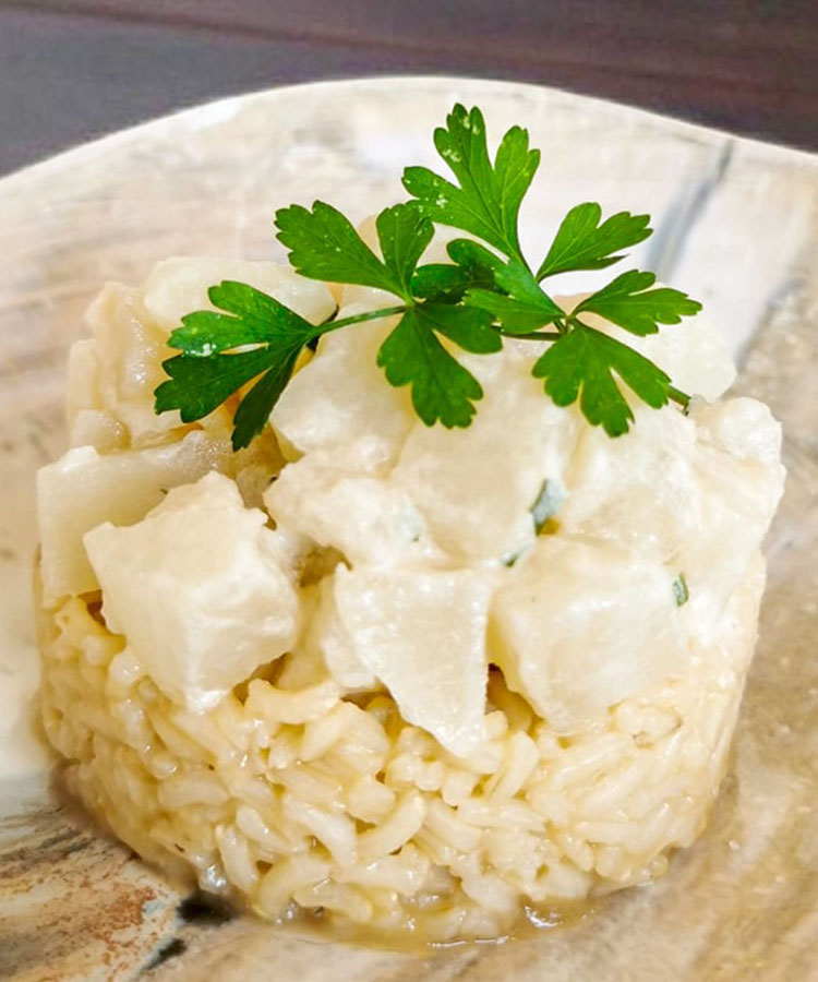 RIZ PILAF ET NAVETS FONDANTS AU LAIT D'AMANDE By Happy and Veggie