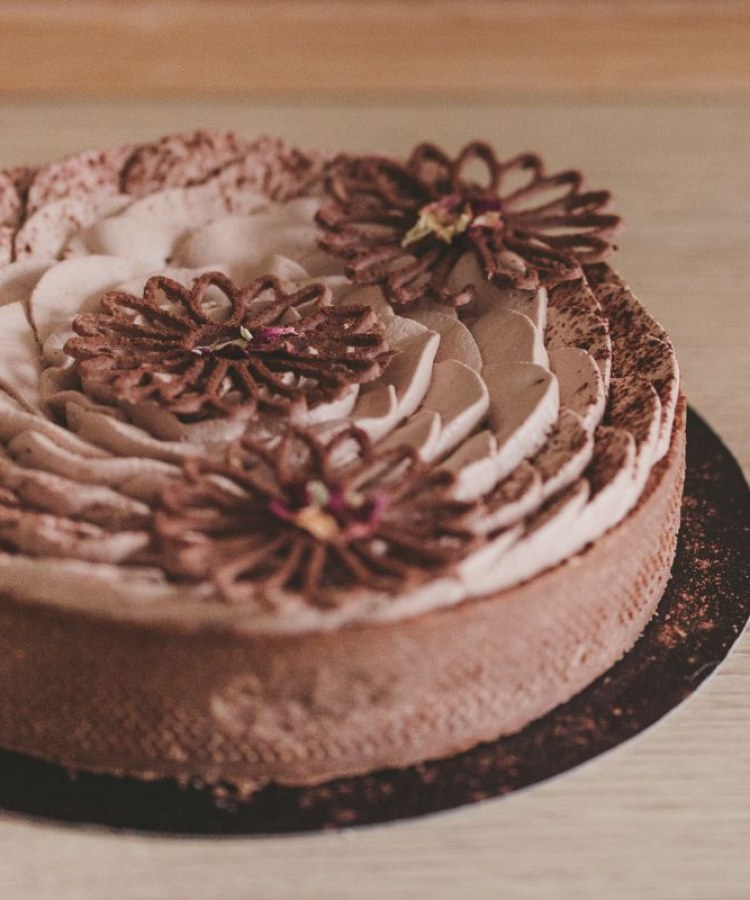 Tarte fleur de chocolat noisette
