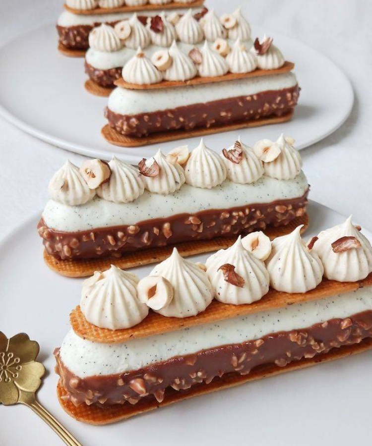 Fingers à la noisette, vanille et caramel