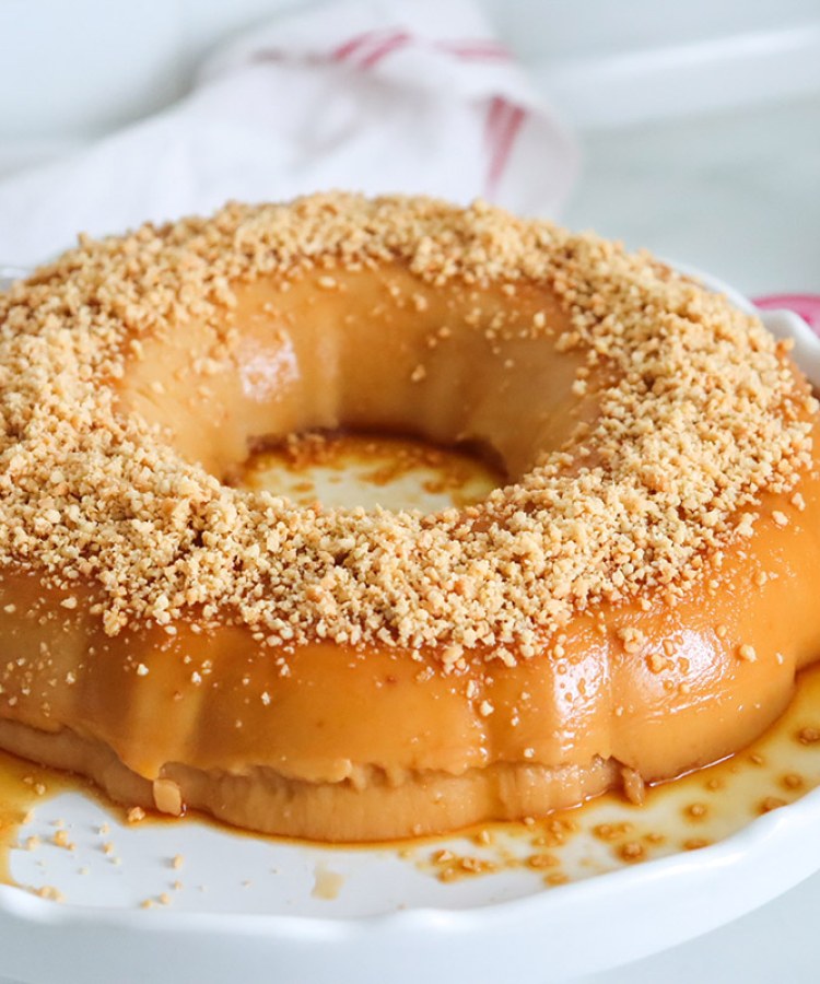 Flan caramel purée cacahuète crunchy By @vie_sans_gluten
