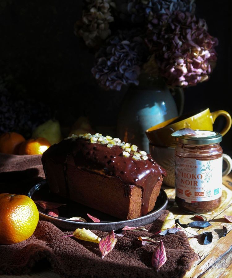 Cake au choco noir orange confite