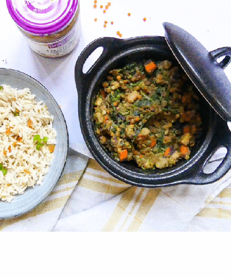 Dahl de lentilles corails à la Purée 4 Fruits Secs @Eveisvegan