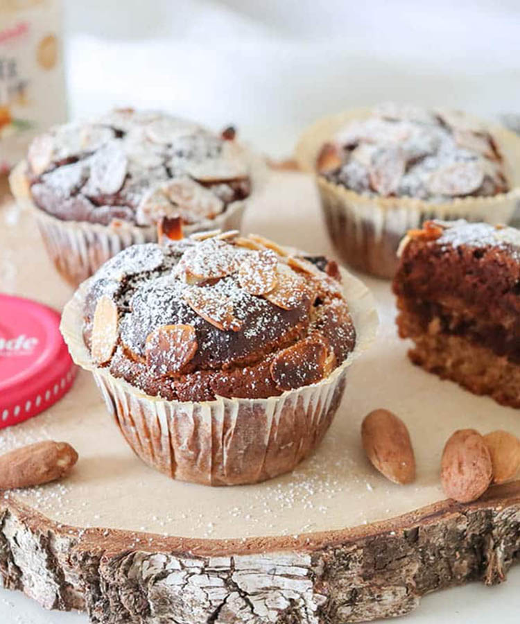 Muffins ultra moelleuses choco amande avec la purée d'amandes complète by viesansgluten