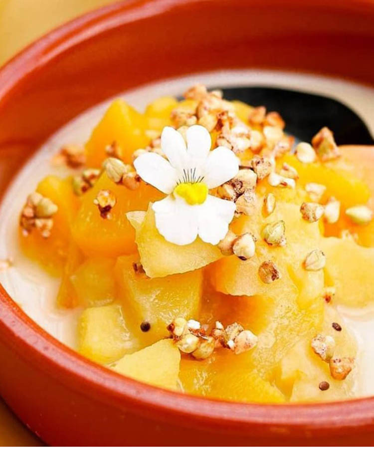 Sabayon aux pêches et tartinade amande orange by Happy and Veggy