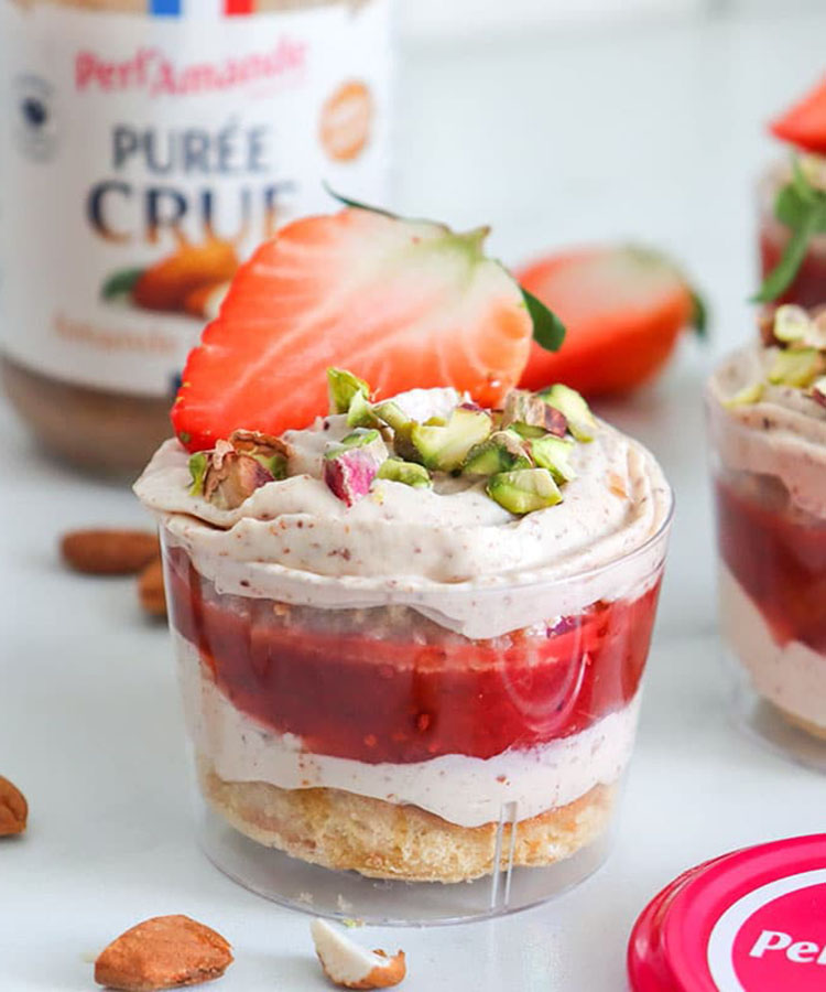 Verrines amandes et fraises by Vie sans gluten