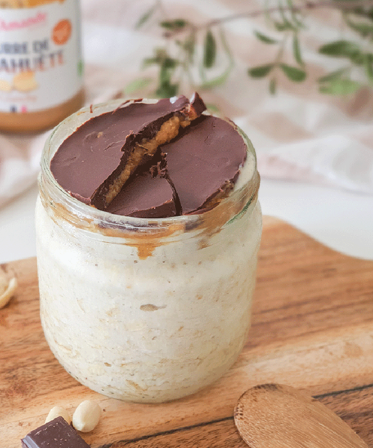 Overnight oats au beurre de cacahuète by Vie Sans Gluten