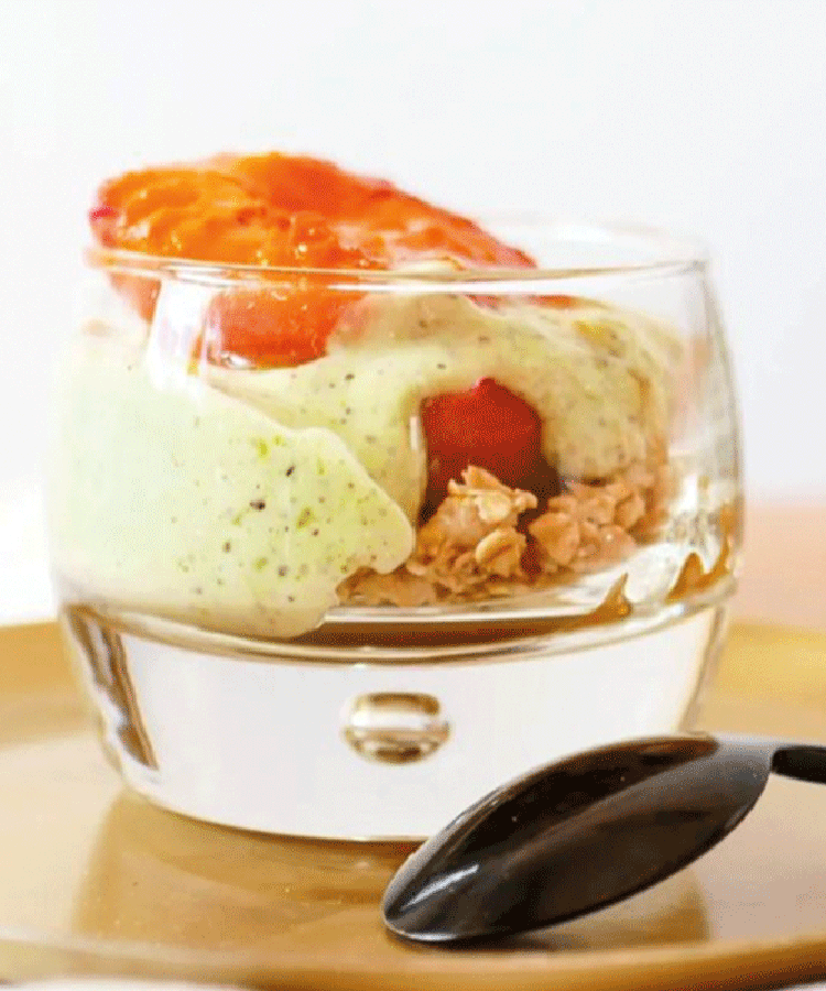 Verrine Abricots à la purée de pistache by Happy and Veggy